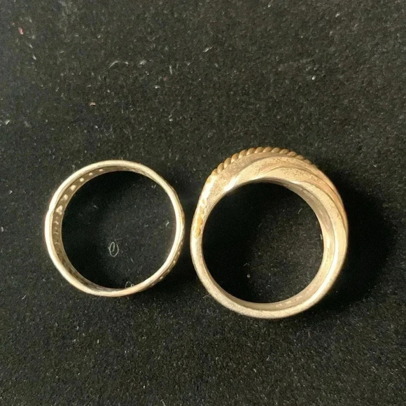 Set of two sterling silver and brass rings - Picture 2 of 8
